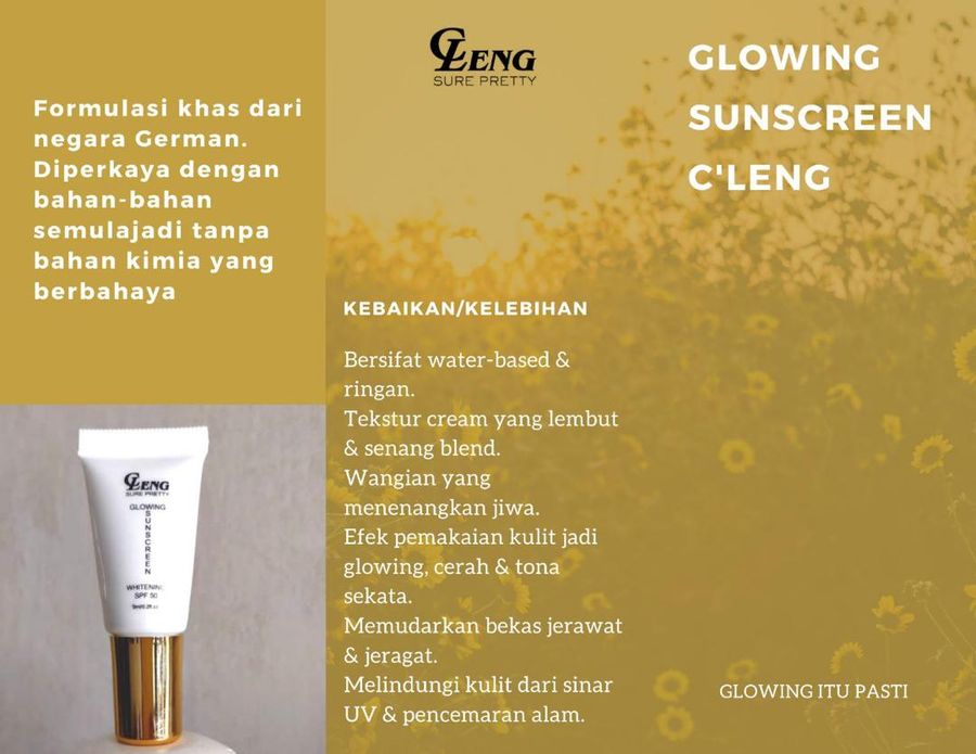 Mardianne Store | C'LENG SURE PRETTY GLOWING SUNSCREEN SPF50