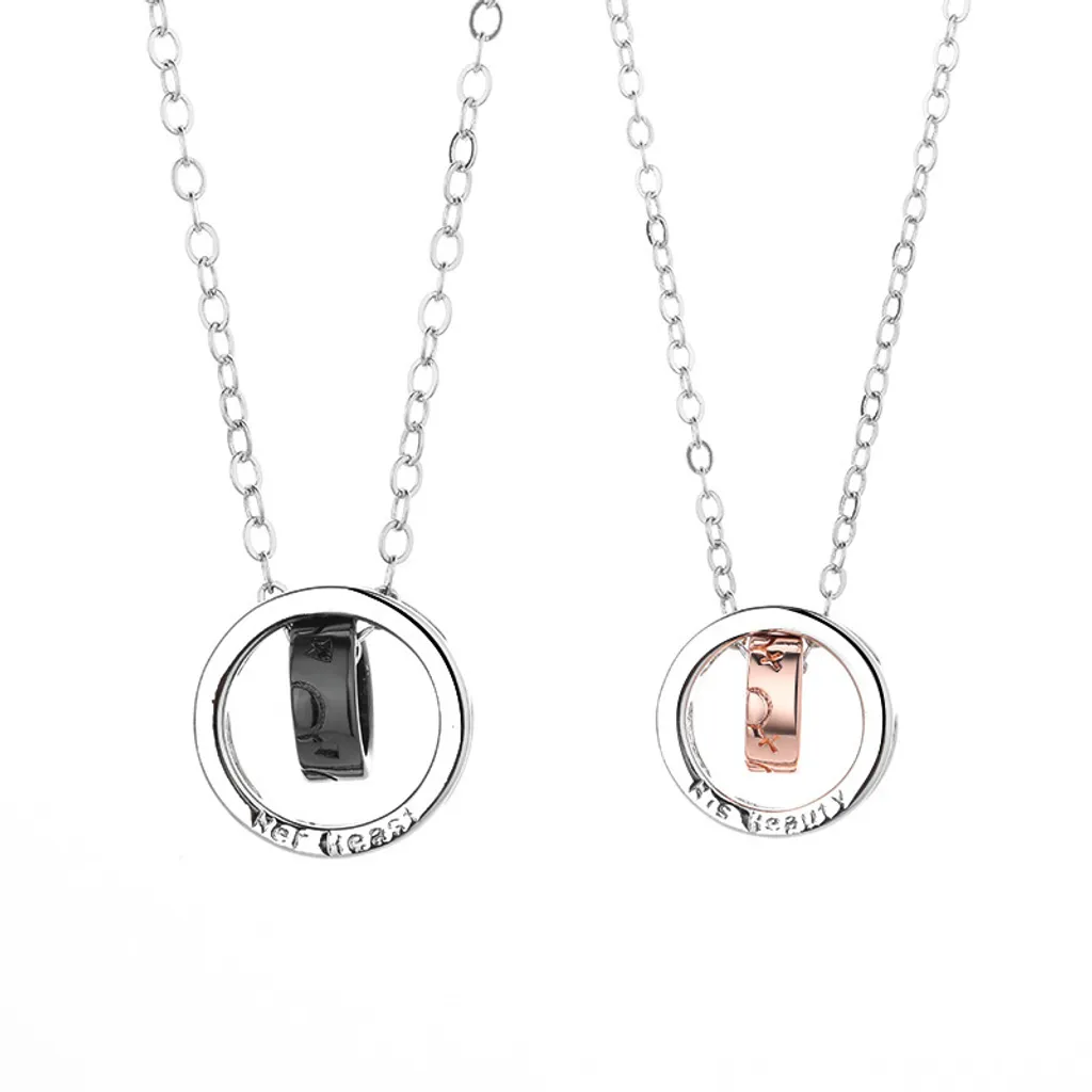 Couple Necklace Beauty And The Beast æä¾£ç¾å¥³ä¸éå½é¡¹é