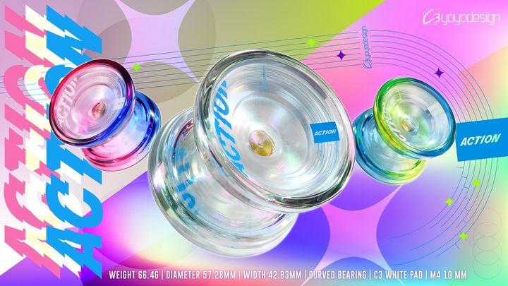 Action｜C3yoyodesign｜塑膠蝶翼型溜溜球