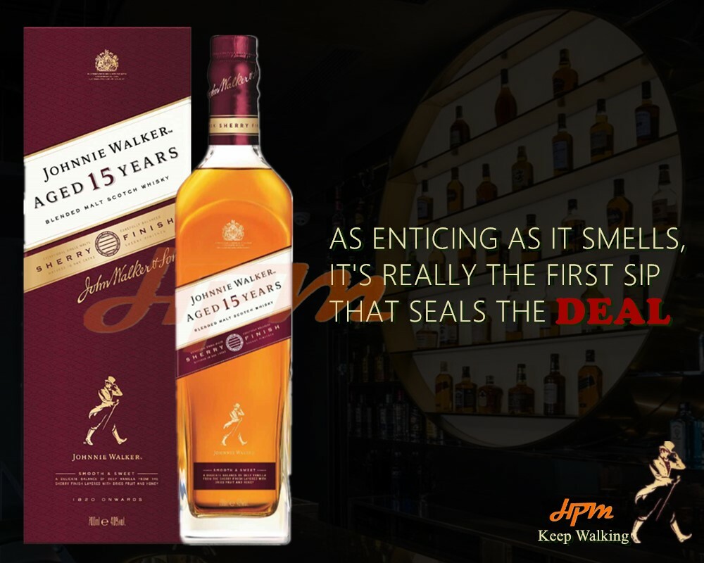 JOHNNIE WALKER AGED 15 YEARS SHERRY FINISH BLENDED MALT