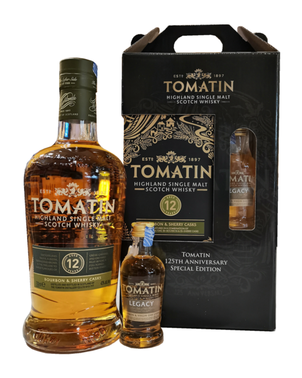 Tomatin 12 Yr Highland Single Malt Scotch Whisky 125th Anniversary Special  Edition Gift Pack – HPM
