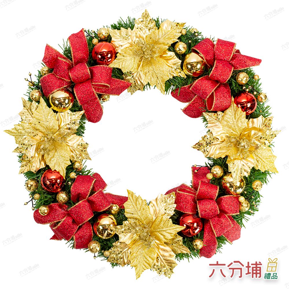 20吋 紅緞帶金花2-L