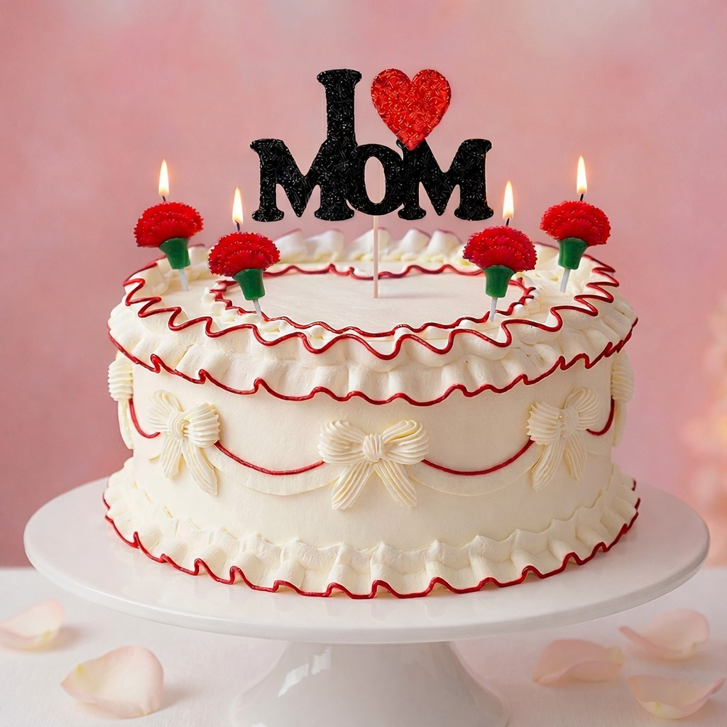 母親節蛋糕與蠟燭 (1)