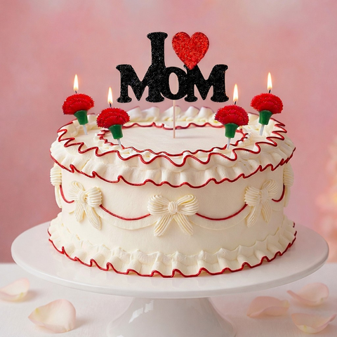 母親節蛋糕與蠟燭 (1)