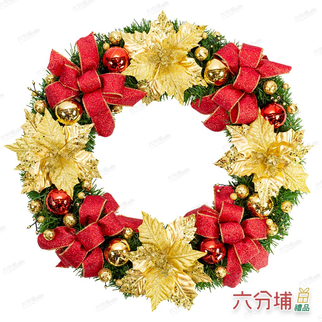 20吋 紅緞帶金花2-L