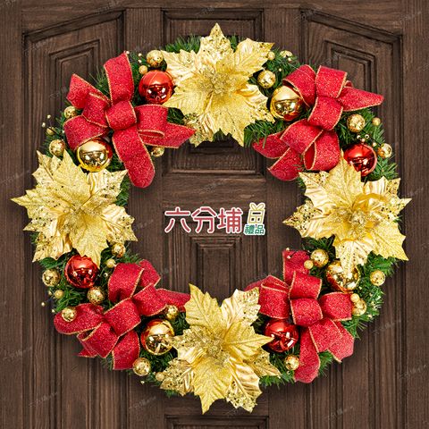 20吋 紅緞帶金花1-L