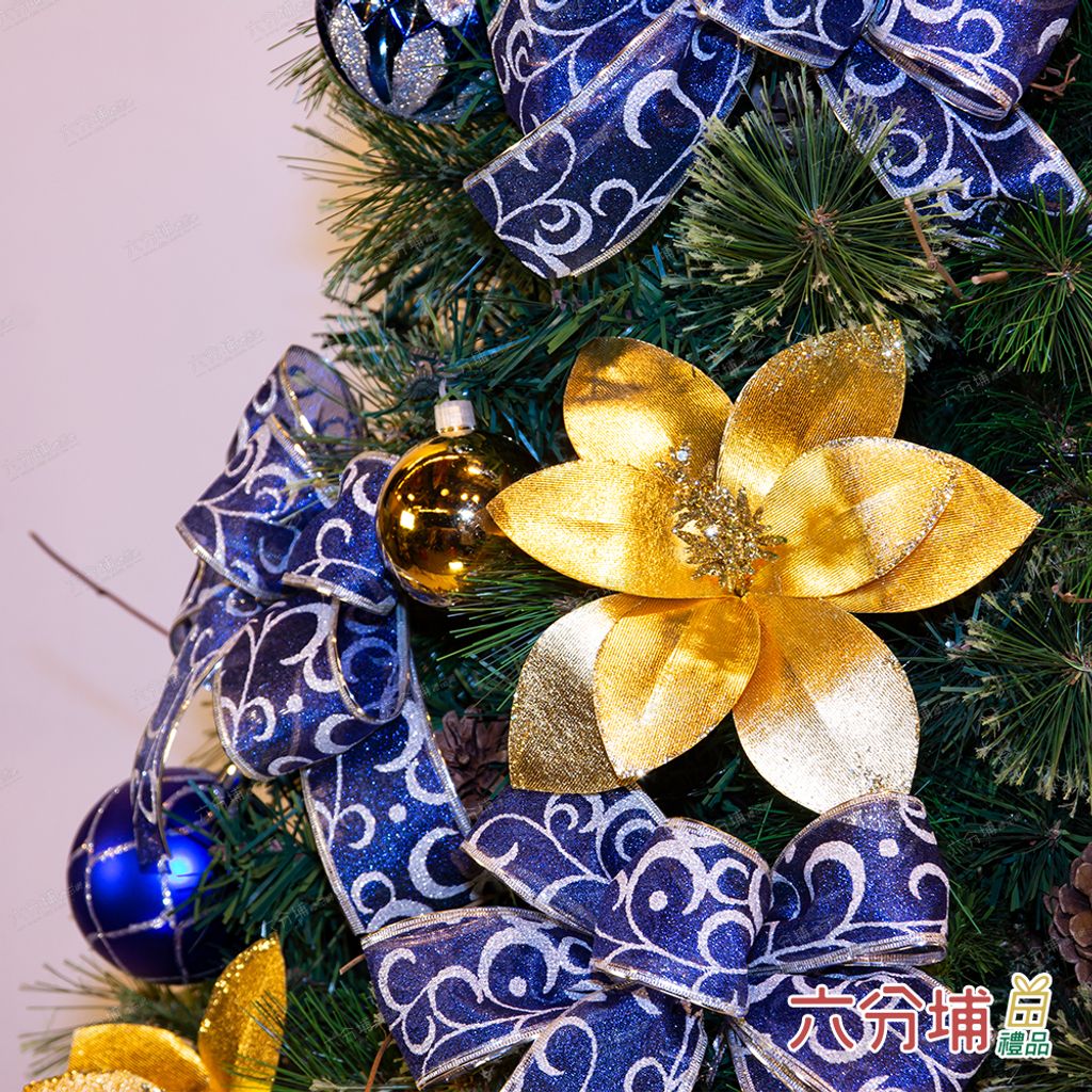 枯枝松針藍金-細部4-L