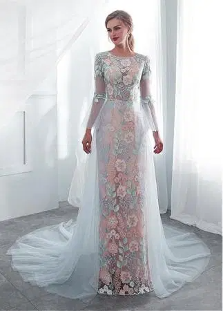 column wedding skirt