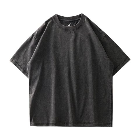 重磅寬版落肩蠟染T恤(蠟染黑)
