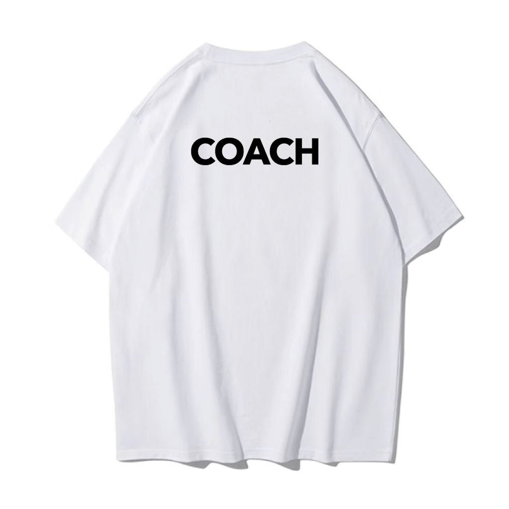 COACH(教練)重磅寬版落肩T恤(白色)背面