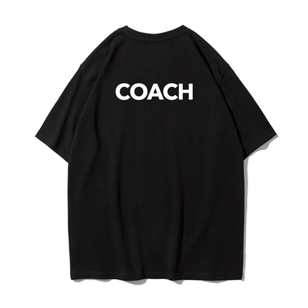 COACH(教練)重磅寬版落肩T恤(黑色)背面