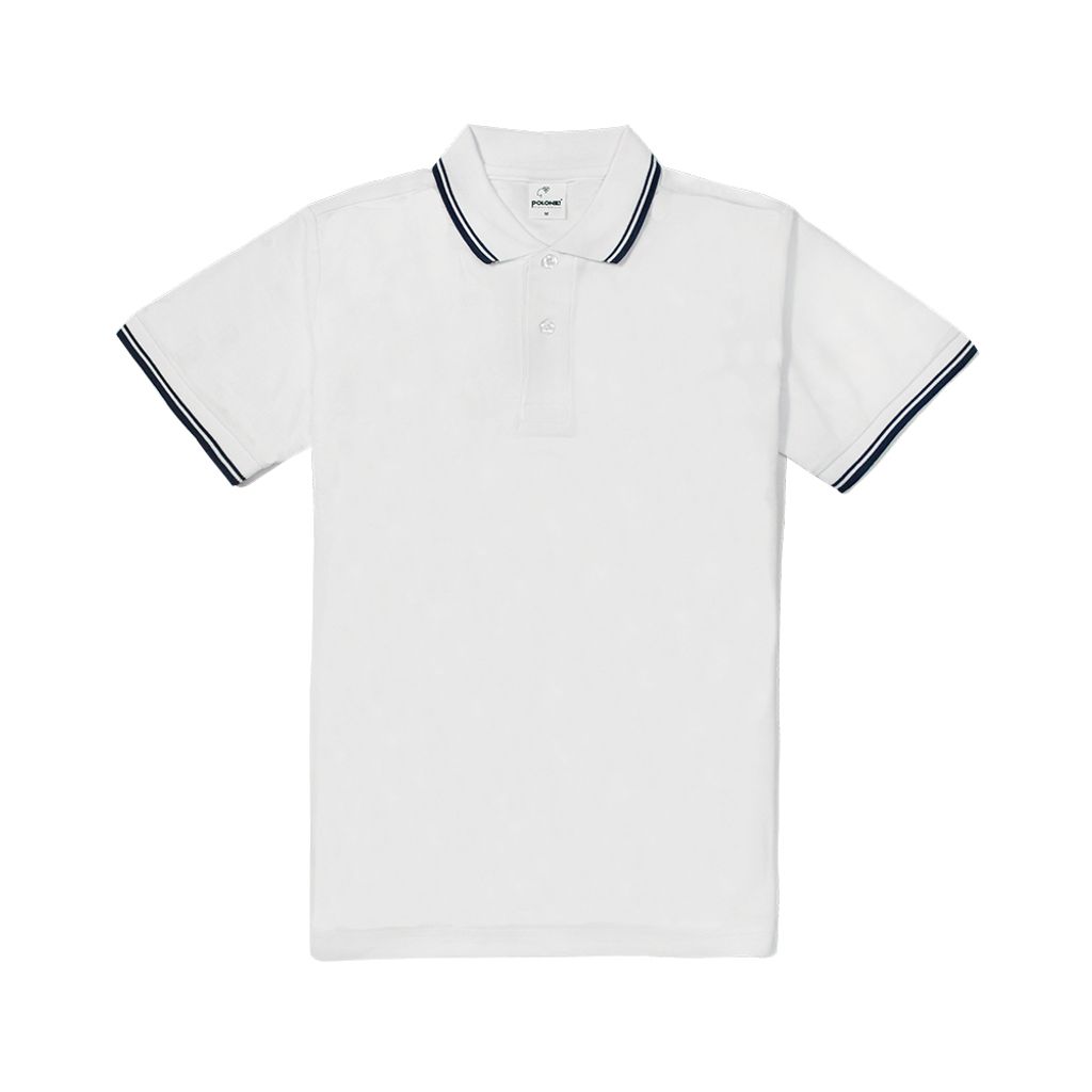 間色領POLO衫(白色)