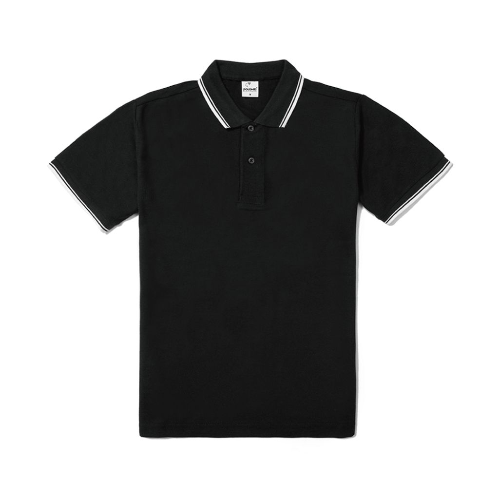 間色領POLO衫(灰黑色)