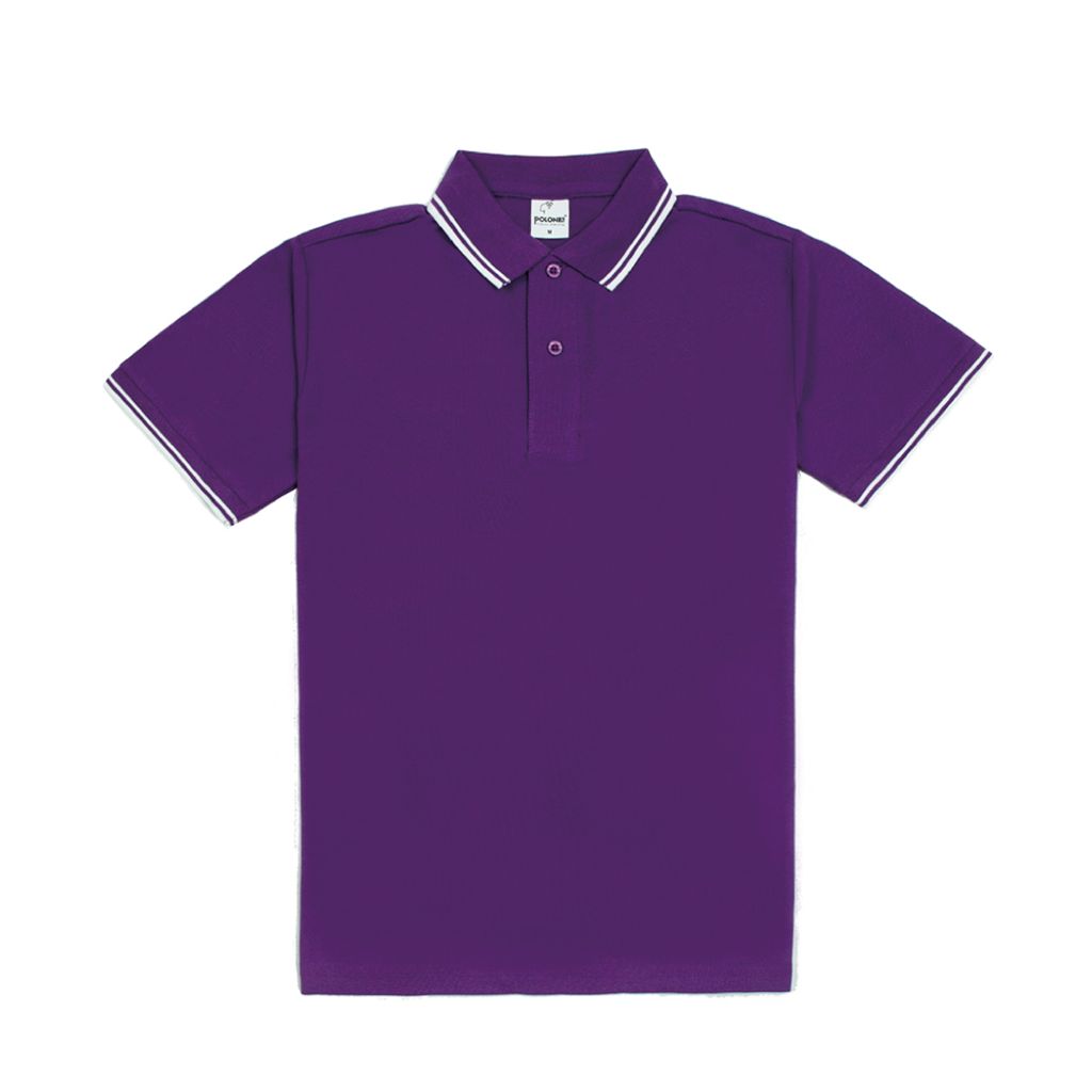 間色領POLO衫(深紫色)