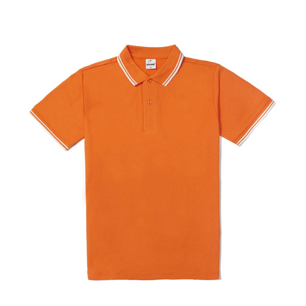 間色領POLO衫(淺橙色)