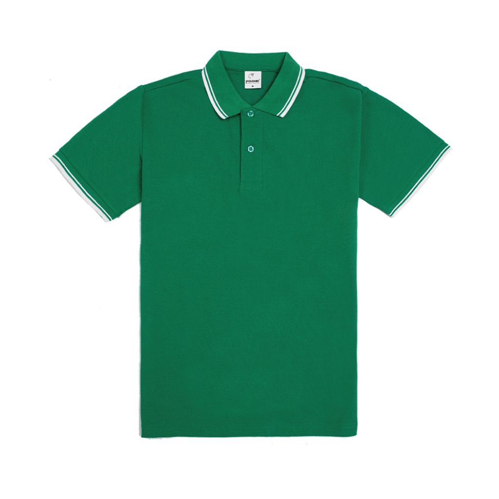 間色領POLO衫(正綠色)