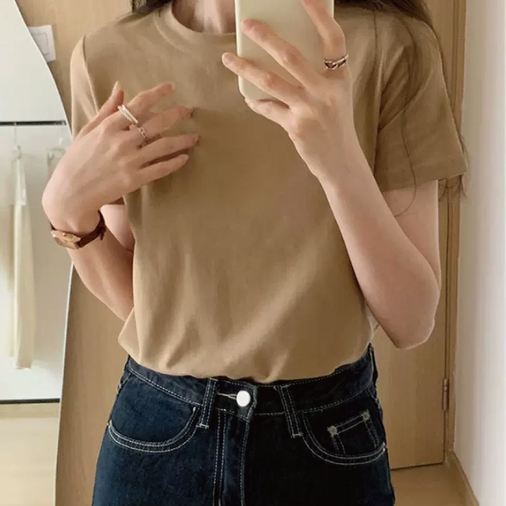 韓版百搭女T恤(卡其色)