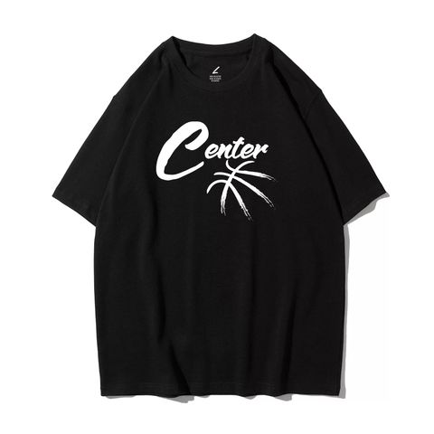BASKETBALL(籃球位置)重磅寬版落肩T恤-C中鋒(黑色)