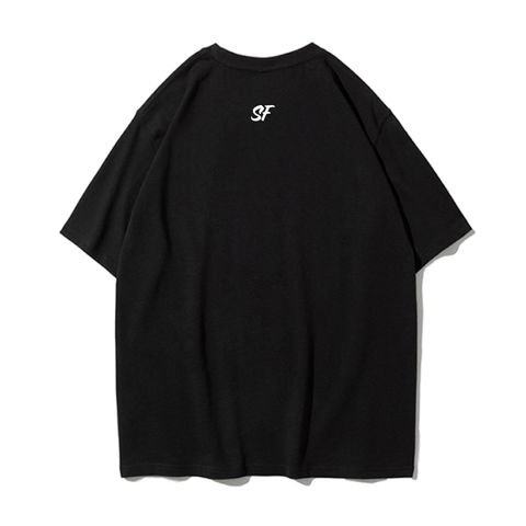 BASKETBALL(籃球位置)重磅寬版落肩T恤-SF小前鋒(黑色)背面