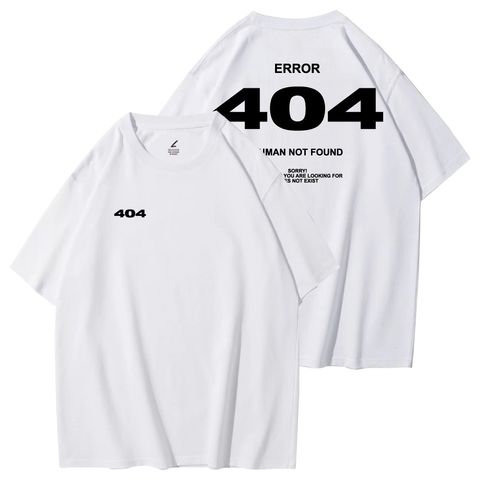 ERROR-404(錯誤)重磅寬版落肩T恤(白色)