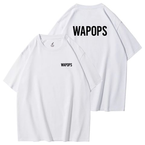 WAPOPS LOGO款重磅寬版落肩T恤(白色)