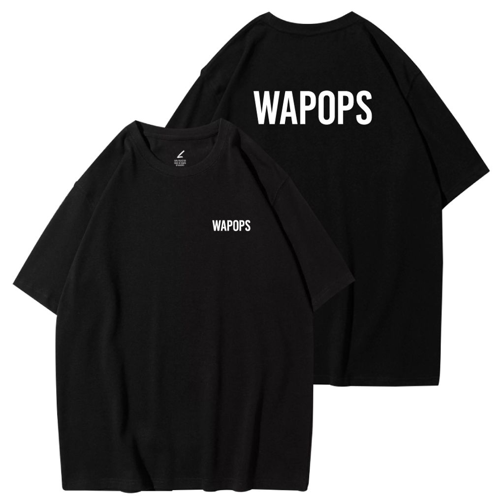 WAPOPS LOGO款重磅寬版落肩T恤(黑色)