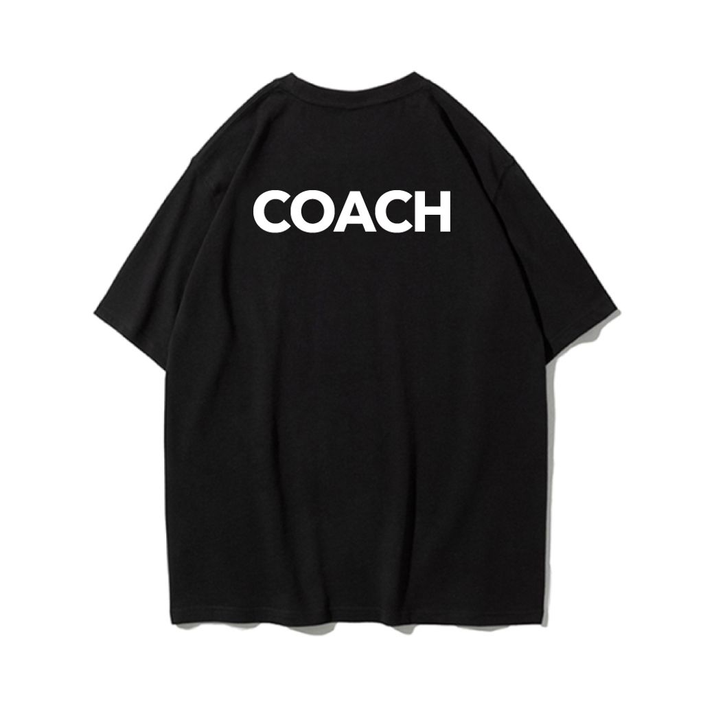 COACH(教練)重磅寬版落肩T恤(黑色)背面