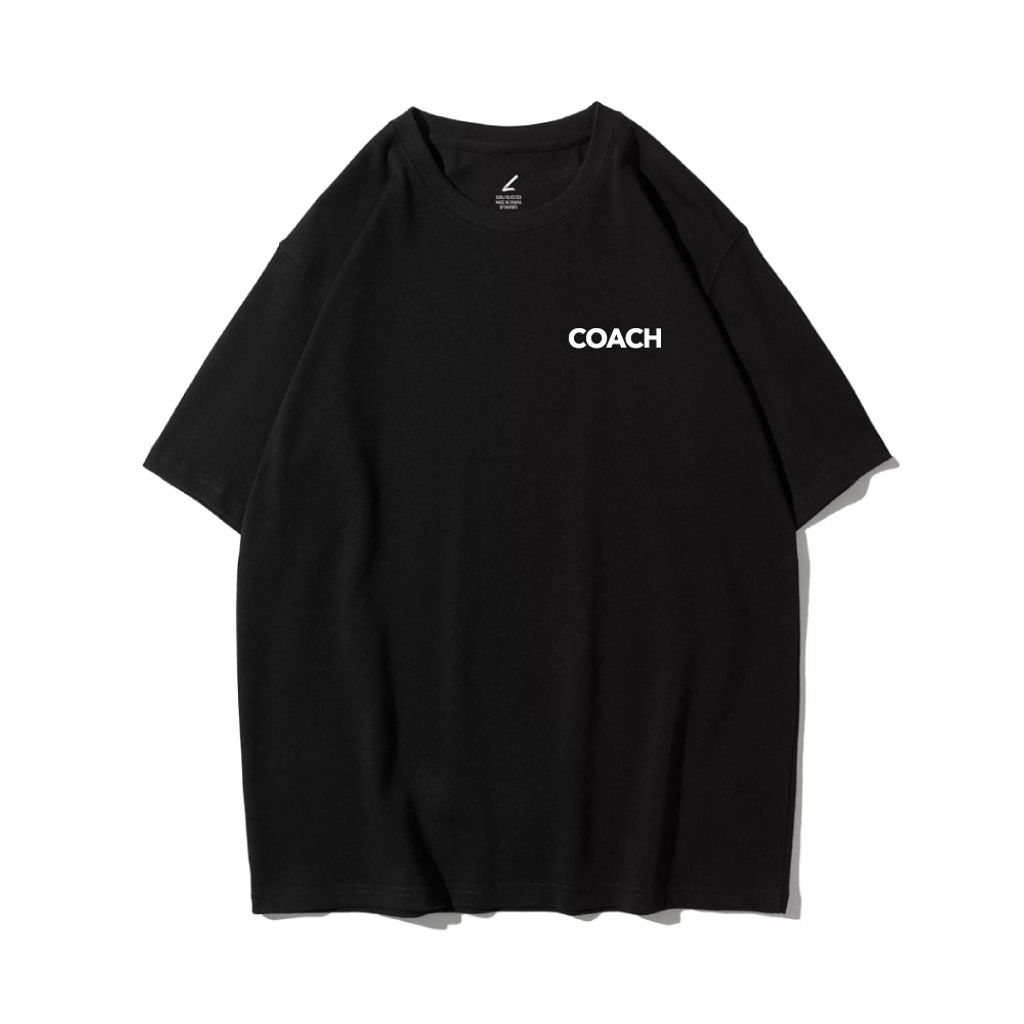 COACH(教練)重磅寬版落肩T恤(黑色)正面