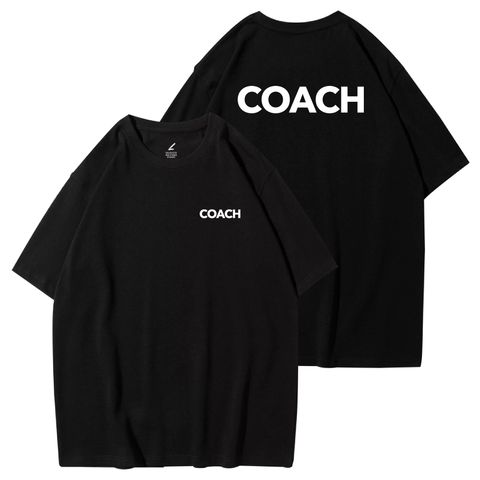 COACH(教練)重磅寬版落肩T恤(黑色)