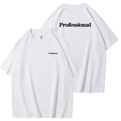 Professional(專業的)重磅寬版落肩T恤(白色)