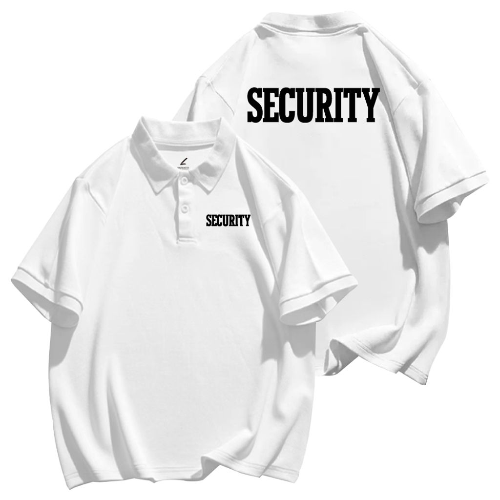 SECURITY(保全)重磅寬版落肩POLO衫(白色)