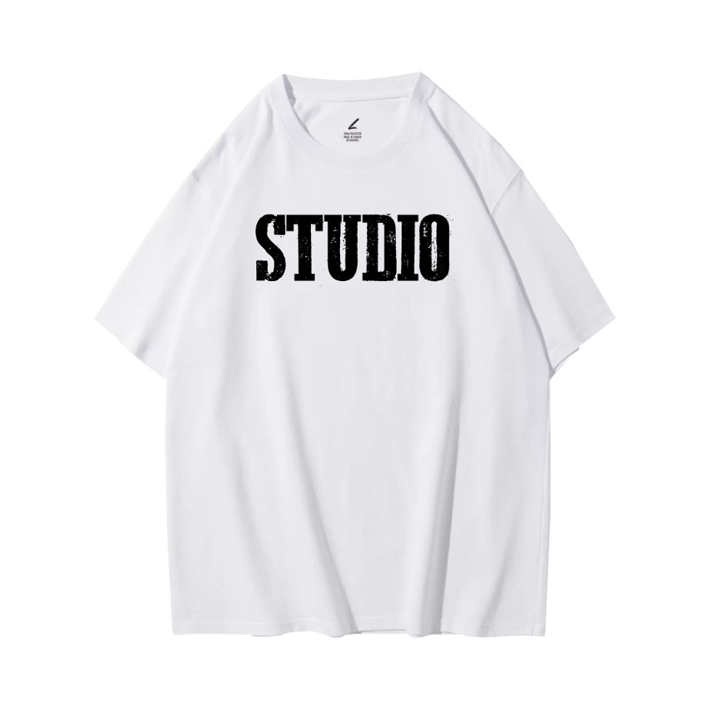STUDIO(工作室)重磅寬版落肩T恤(白色)