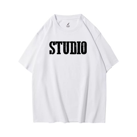 STUDIO(工作室)重磅寬版落肩T恤(白色)