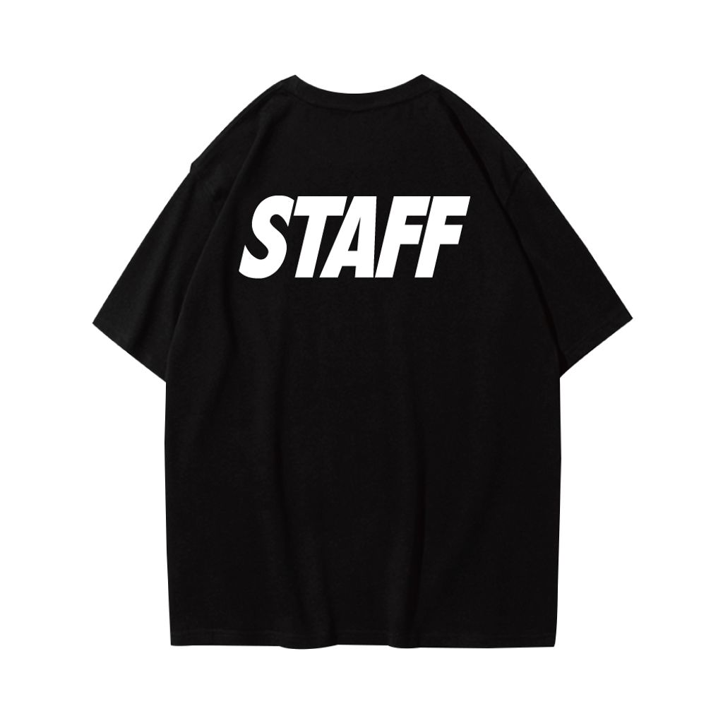 限定STAFF(工作人員)重磅寬版落肩T恤(黑色)背面