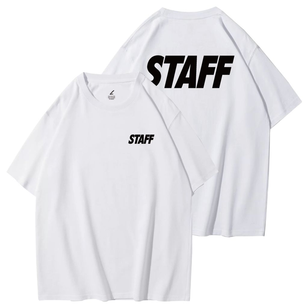 限定STAFF(工作人員)重磅寬版落肩T恤(白色)