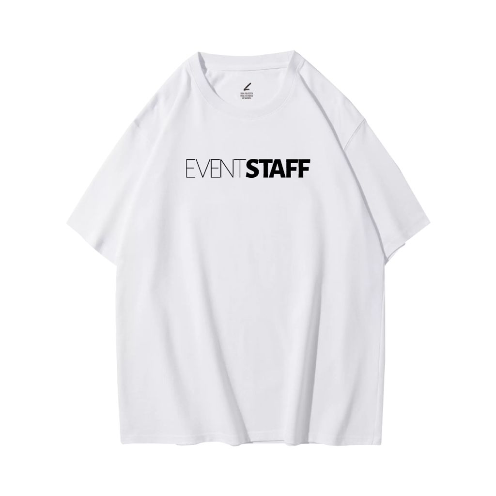 經典EVENT-STAFF(活動工作人員)重磅寬版落肩T恤(白色)