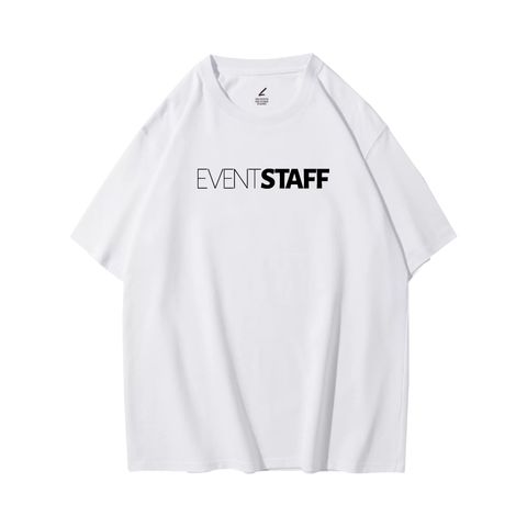 經典EVENT-STAFF(活動工作人員)重磅寬版落肩T恤(白色)