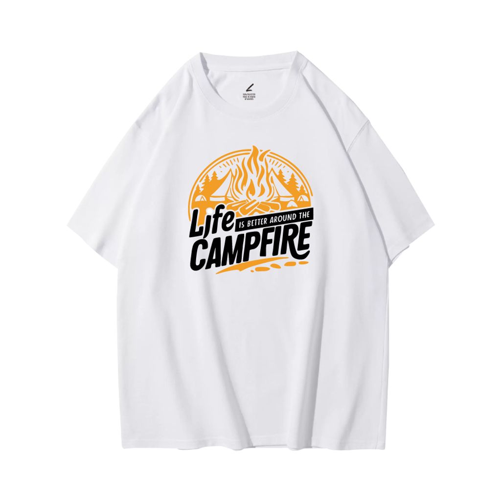 CAMPFIRE(營火)重磅寬版落肩T恤(白色)
