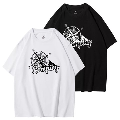 Camping(露營)重磅寬版落肩T恤