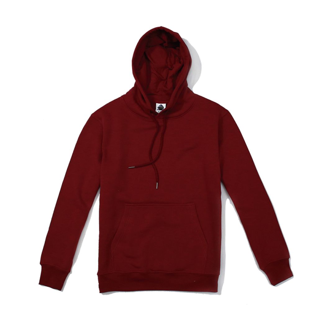 連帽T恤刷毛款(酒紅色)