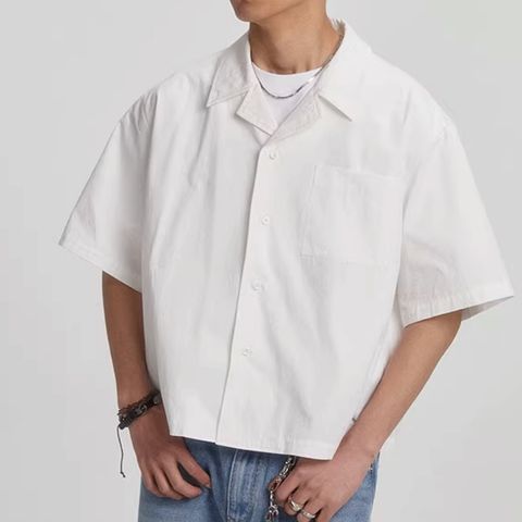 寬版五分袖襯衫-DM