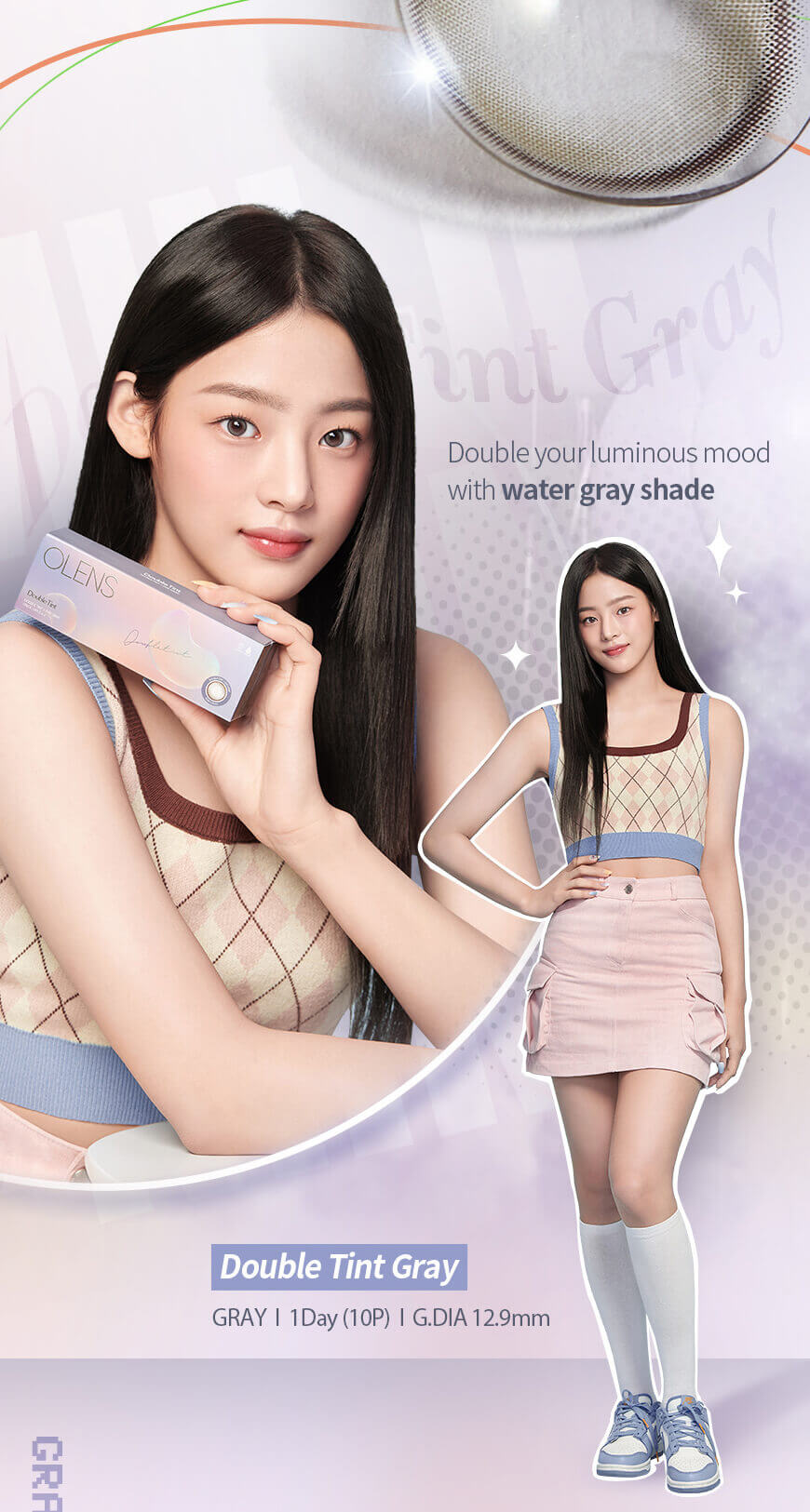 JuzBeauty-JuzBeautyMalaysia-JuzPretty-Authentic-Kbeauty-Malaysia-Skin-Care-Cosmetics-Jbeauty-Health-Care-korean-streetwear-OLENS Double Tint Contact Lens 月抛隐形眼镜 美瞳20