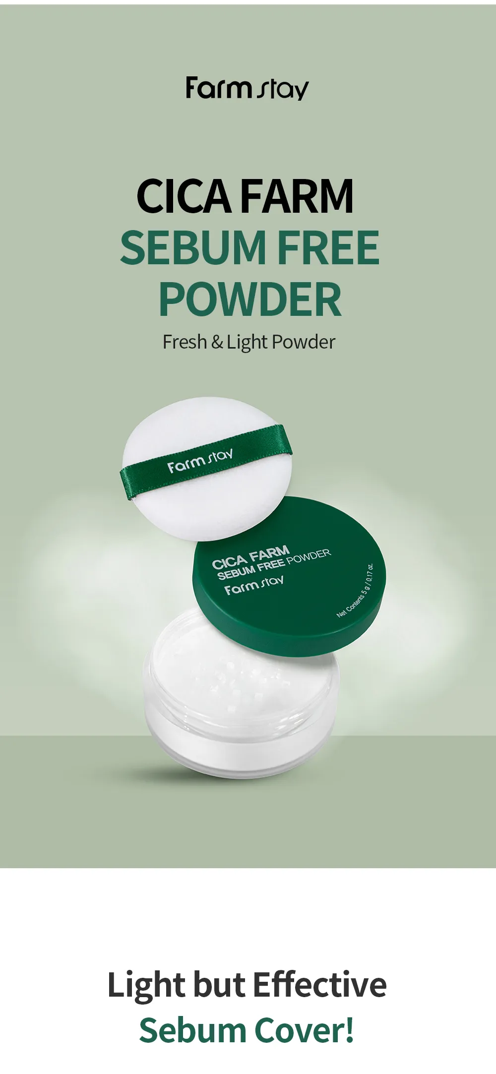 JuzBeauty_JuzBeautyMalaysia_JuzPretty_Authentic_Kbeauty_Malaysia_Skin_Care_Cosmetics_K-beauty_Health_Care_korean_streetwear_Farmstay Cica Palm Sebum-Free Powder 积雪草控油定妆蜜粉20