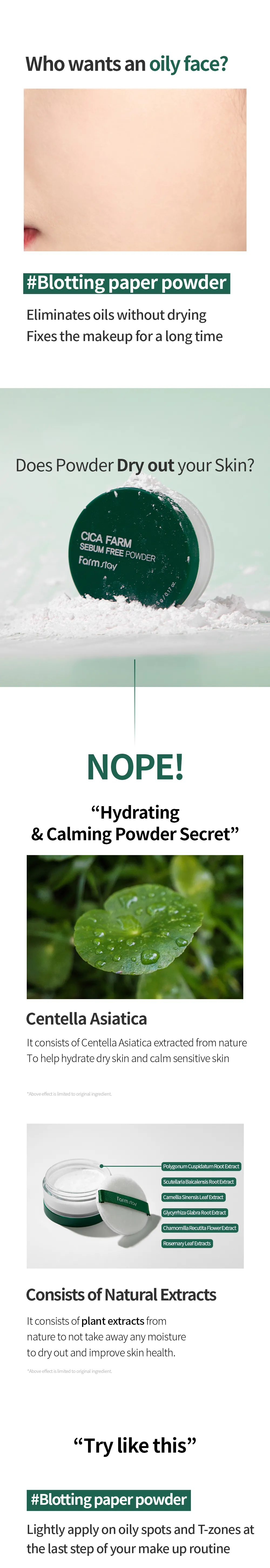 JuzBeauty_JuzBeautyMalaysia_JuzPretty_Authentic_Kbeauty_Malaysia_Skin_Care_Cosmetics_K-beauty_Health_Care_korean_streetwear_Farmstay Cica Palm Sebum-Free Powder 积雪草控油定妆蜜粉30