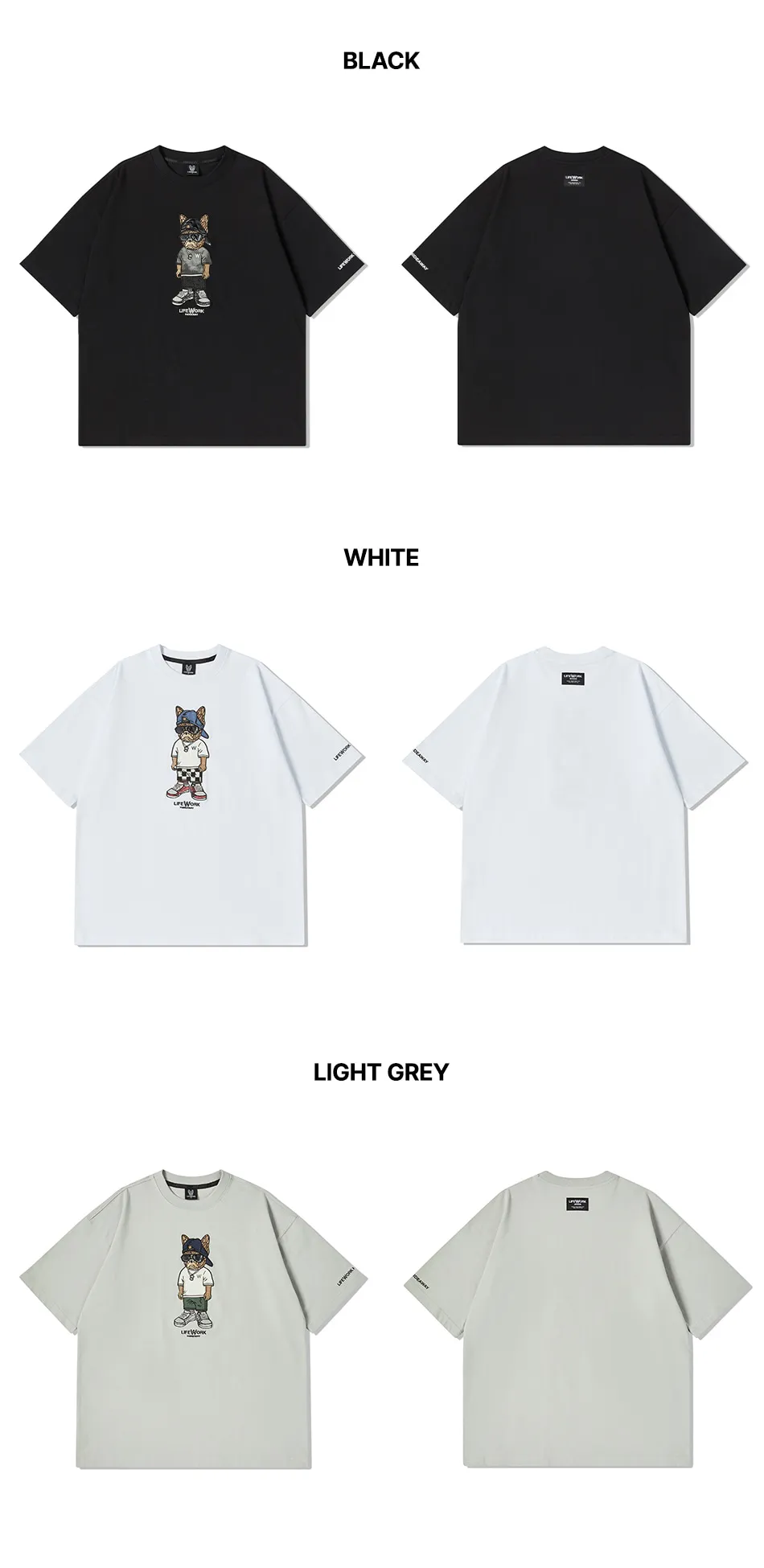 JuzBeauty_JuzBeautyMalaysia_JuzPretty_Authentic_Kbeauty_Malaysia_Skin_Care_Cosmetics_K-Beauty_Health_Care_korean_streetwear_US_Luxury_LIFEWORK Unisex Snap Hipdog Short Sleeve T-Shirt Tee LW252TS106 上衣13