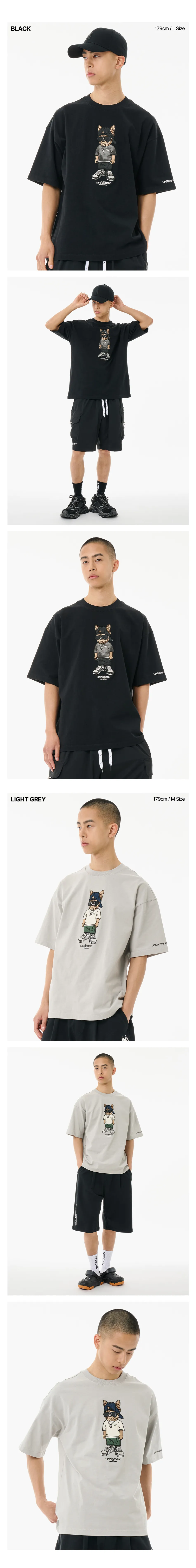 JuzBeauty_JuzBeautyMalaysia_JuzPretty_Authentic_Kbeauty_Malaysia_Skin_Care_Cosmetics_K-Beauty_Health_Care_korean_streetwear_US_Luxury_LIFEWORK Unisex Snap Hipdog Short Sleeve T-Shirt Tee LW252TS106 上衣12