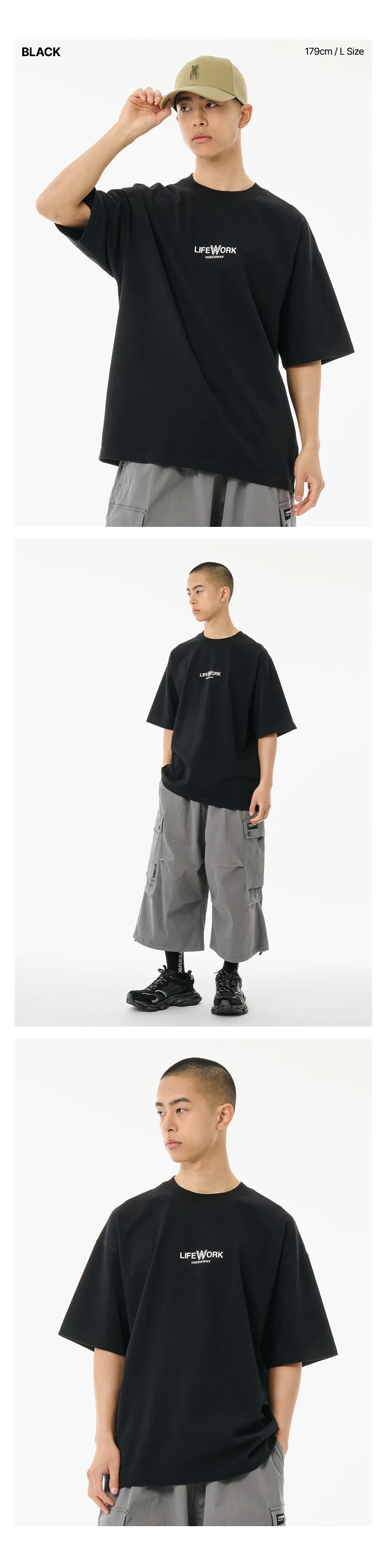 JuzBeauty_JuzBeautyMalaysia_JuzPretty_Authentic_Kbeauty_Malaysia_Skin_Care_Cosmetics_K-Beauty_Health_Care_korean_streetwear_US_Luxury_LIFEWORK Unisex Basic Mini Logo Short Sleeve T-Shirt Tee LW252TS118 上衣14