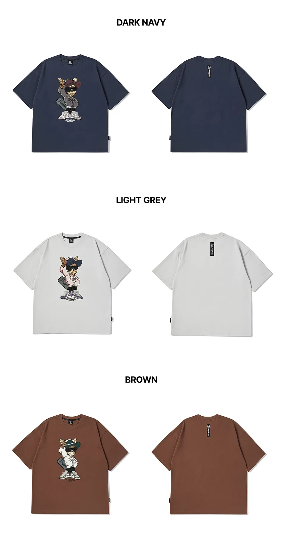 JuzBeauty_JuzBeautyMalaysia_JuzPretty_Authentic_Kbeauty_Malaysia_Skin_Care_Cosmetics_K-Beauty_Health_Care_korean_streetwear_US_Luxury_LIFEWORK Duffle Bag Hip Dog Applique Short Sleeve T-Shirt Tee LW252TS428 上衣12