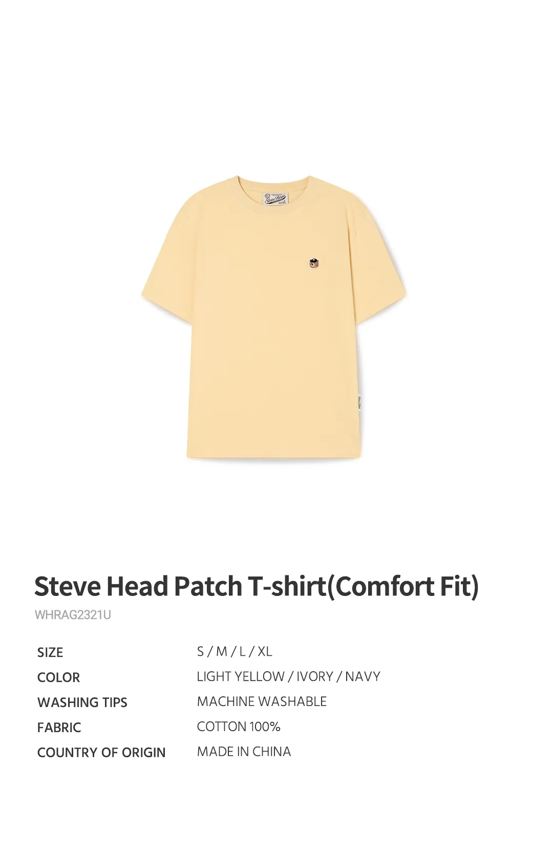 JuzBeauty_JuzBeautyMalaysia_JuzPretty_Authentic_Kbeauty_Malaysia_Skin_Care_Cosmetics_K-Beauty_Health_Care_korean_streetwear_US_Luxury_WHOAU Steve Head Patch T-shirt(Comfort Fit) T-Shirt Tee WHRAG2321U 上衣8