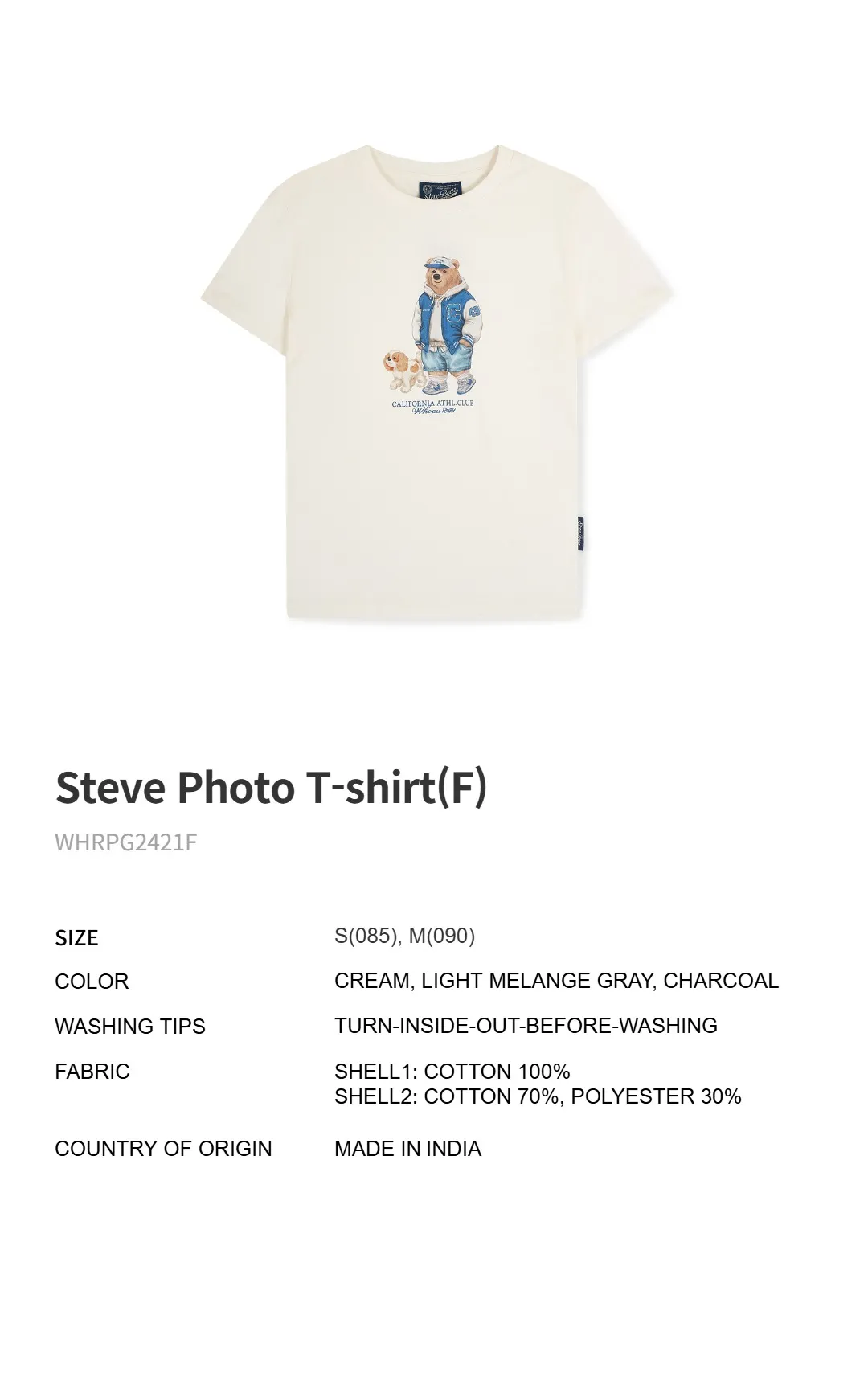 JuzBeauty_JuzBeautyMalaysia_JuzPretty_Authentic_Kbeauty_Malaysia_Skin_Care_Cosmetics_K-Beauty_Health_Care_korean_streetwear_US_Luxury_WHOAU Steve Photo T-Shirt Tee WHRPG2421F 上衣2